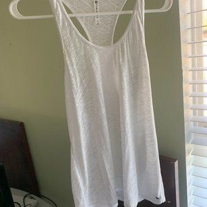 Fabletics White Sheer Workout Tank Top